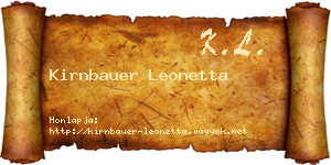 Kirnbauer Leonetta névjegykártya
